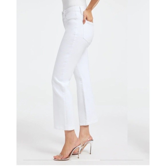 Good American Good Legs Crop Mini Boot Jean  Size 14 White Style GLCMB046T New - Picture 3 of 11